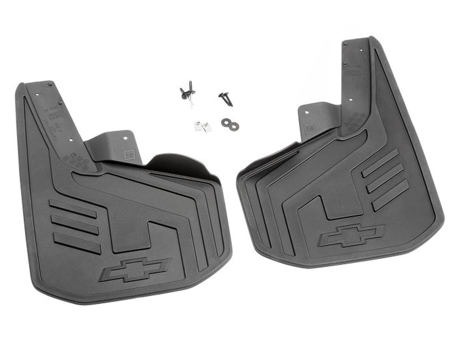 Chevrolet Front Flat Splash Guards For Z71 In Black With Bowtie