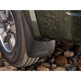 Mopar 82213879 AB | Paraspruzzi Posteriori Deluxe Per Jeep | Set Da 2 Con Logo | Gomma TPO Verniciabile