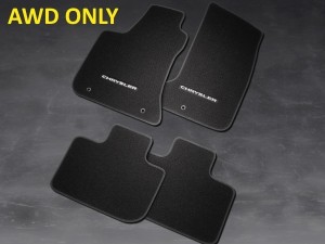 IKON MOTORSPORTS 3D TPE Floor Mats For Dodge Charger / Chrysler 300 AWD (2011-2023) – Black, All-Weather, 3-Piece Set