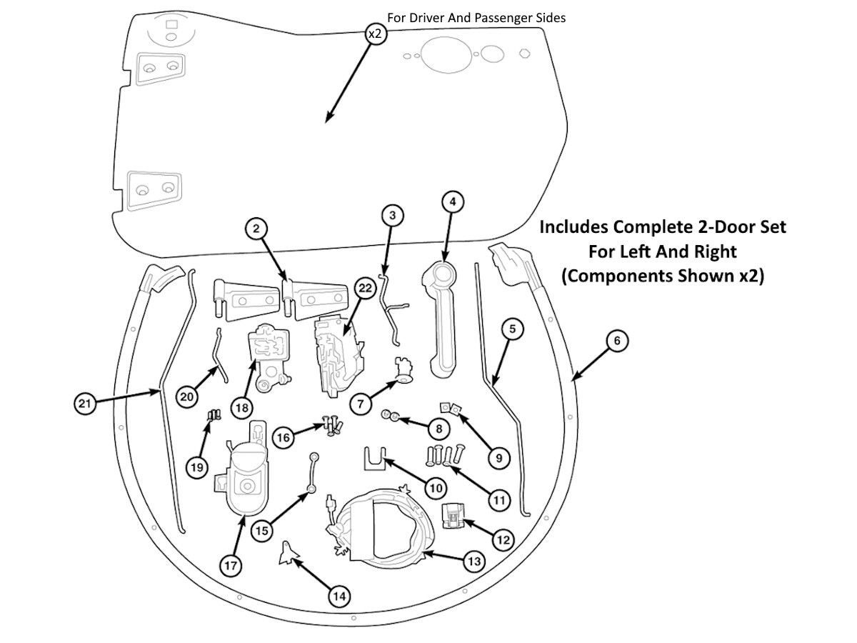Mopar Half Door Kit Front - JKHALFDOORKITFR | All Mopar Parts