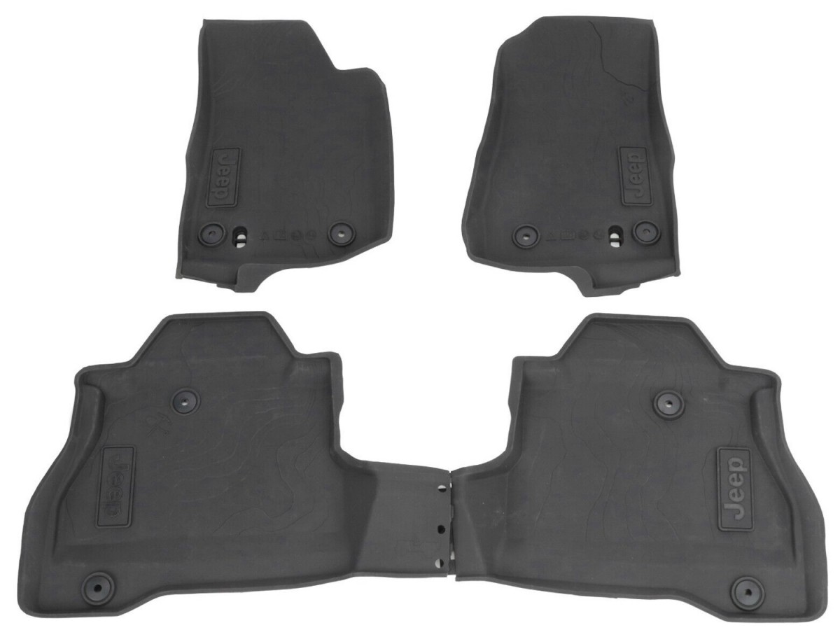 Mopar All Weather Rubber Mats Kit Of Four For Front And Rear Black