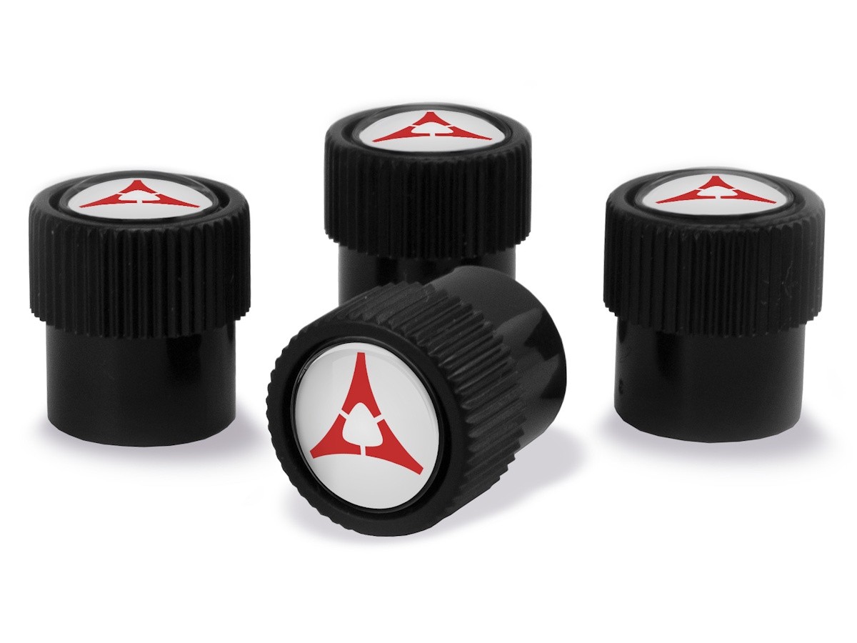 Mopar Black Wheel Valve Stem Caps With Red Dodge Fratzog Logo Kit Of ...