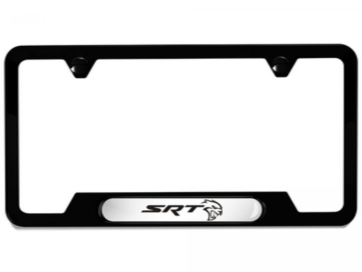 Mopar Plate Frame W/ SRT Hellcat Logo Black - Mopar Online Parts