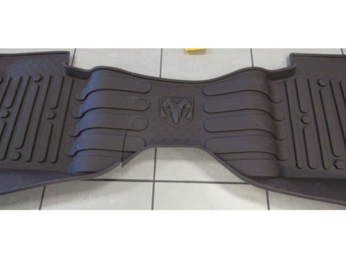 Mopar Rubber Mats Bucket Style Front & Rear Brown For Quad Cab