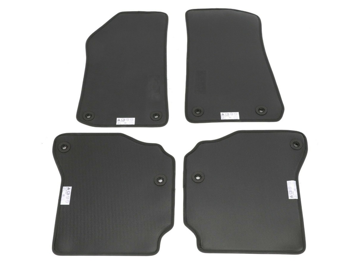 Mopar Floor Mats Set Of Four Black With Light Tungsten Jeep Logo