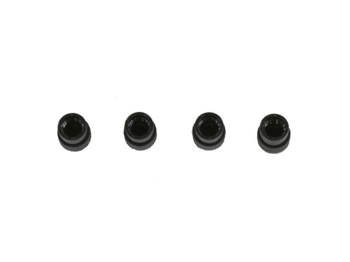 Mopar Wheel Valve Stem Caps Black With Silver Demon Logo