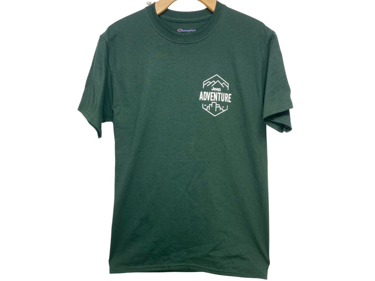 Jeep Short Sleeve T-Shirt Adventure With Jeep Grille Size
