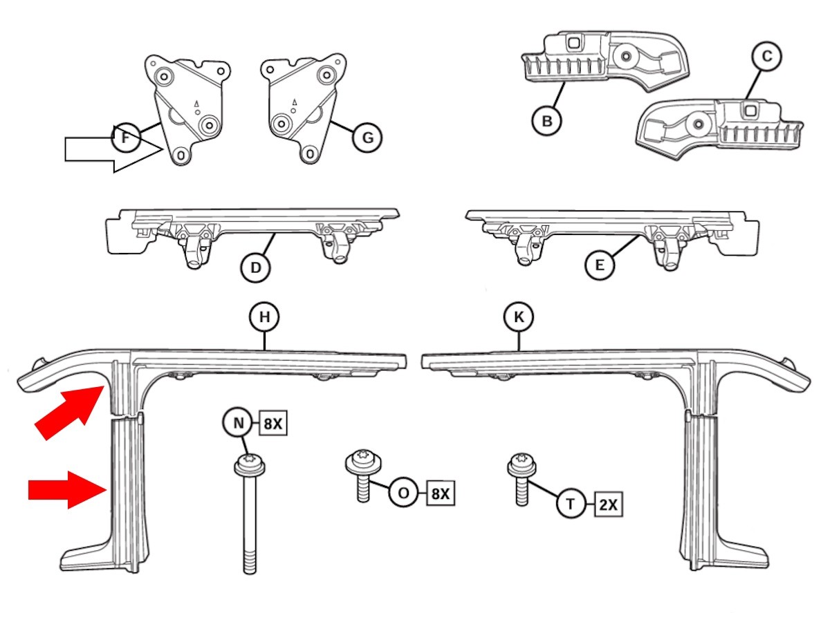 Mopar Soft Top Door Frame Assembly Rear Passenger Side