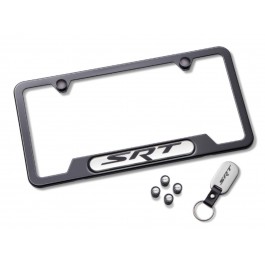 Mopar License Plate Frame - Stainless Steel Black Frame For Dodge, Chrysler, Jeep