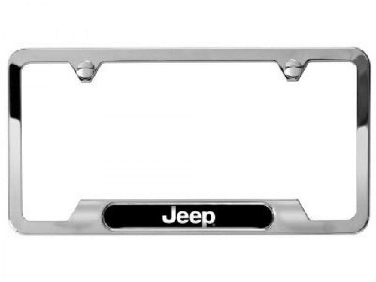 Buy Mopar License Plate Frame Polished W/ Jeep Logo - 82213251AB ...