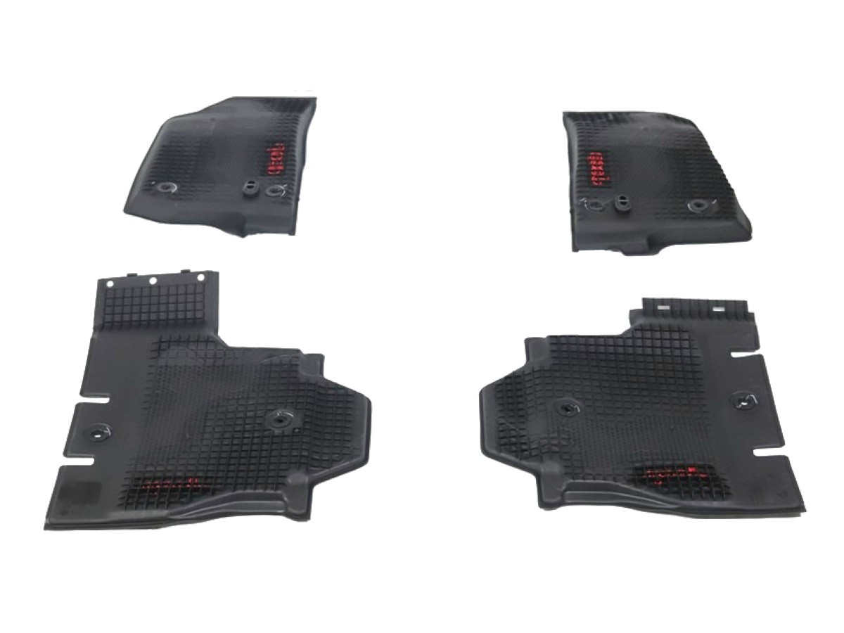 Buy Mopar Rubber Floor Mats 4 Door With Red Jeep Logo - 82216623AB