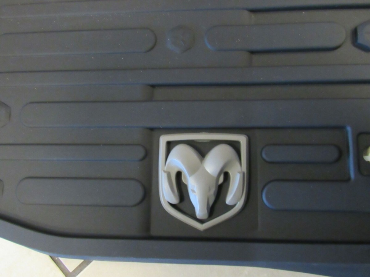 Buy Mopar Rubber Mats Bucket Style Front & Rear Black With Ram's