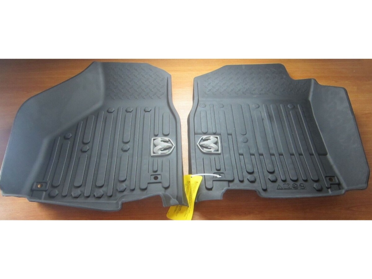Buy Mopar Rubber Mats Bucket Style Front & Rear Black With Ram's