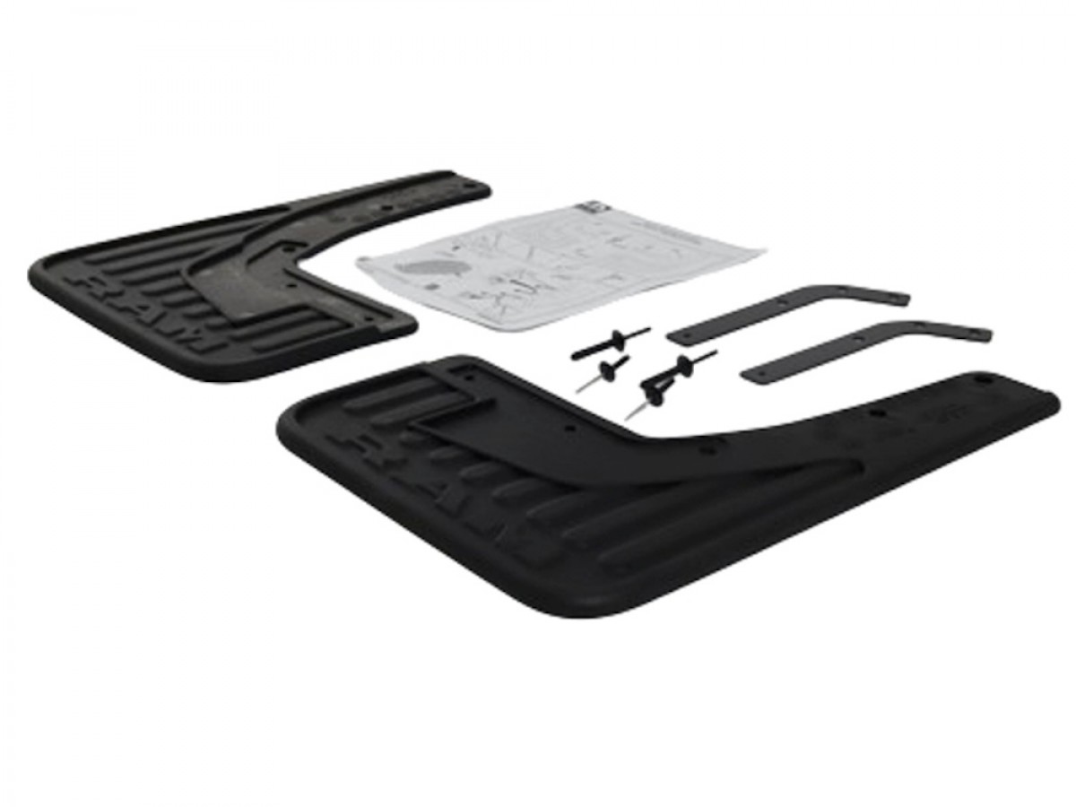 Buy Mopar Splash Guards Front Pair Rubber Black With RAM Logo For