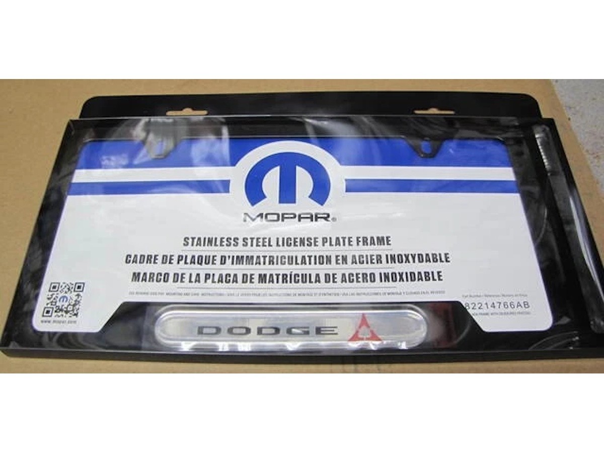 Buy Mopar Stainless Steel Black License Plate Frame With Red Dodge
