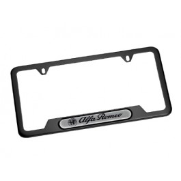 Exotic Carbon Fiber License Plate Frame – Alfa Romeo Red Text Italy Flag Top, Black Carbon Fiber, Front/Rear, USA Made - View #3