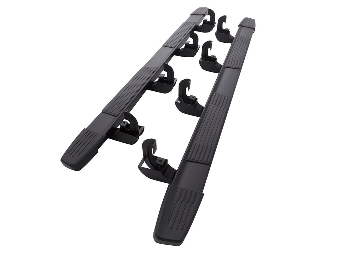 (^o^) Chevrolet 6 Inch Rectangular Wheel To Wheel Assist Steps In Black