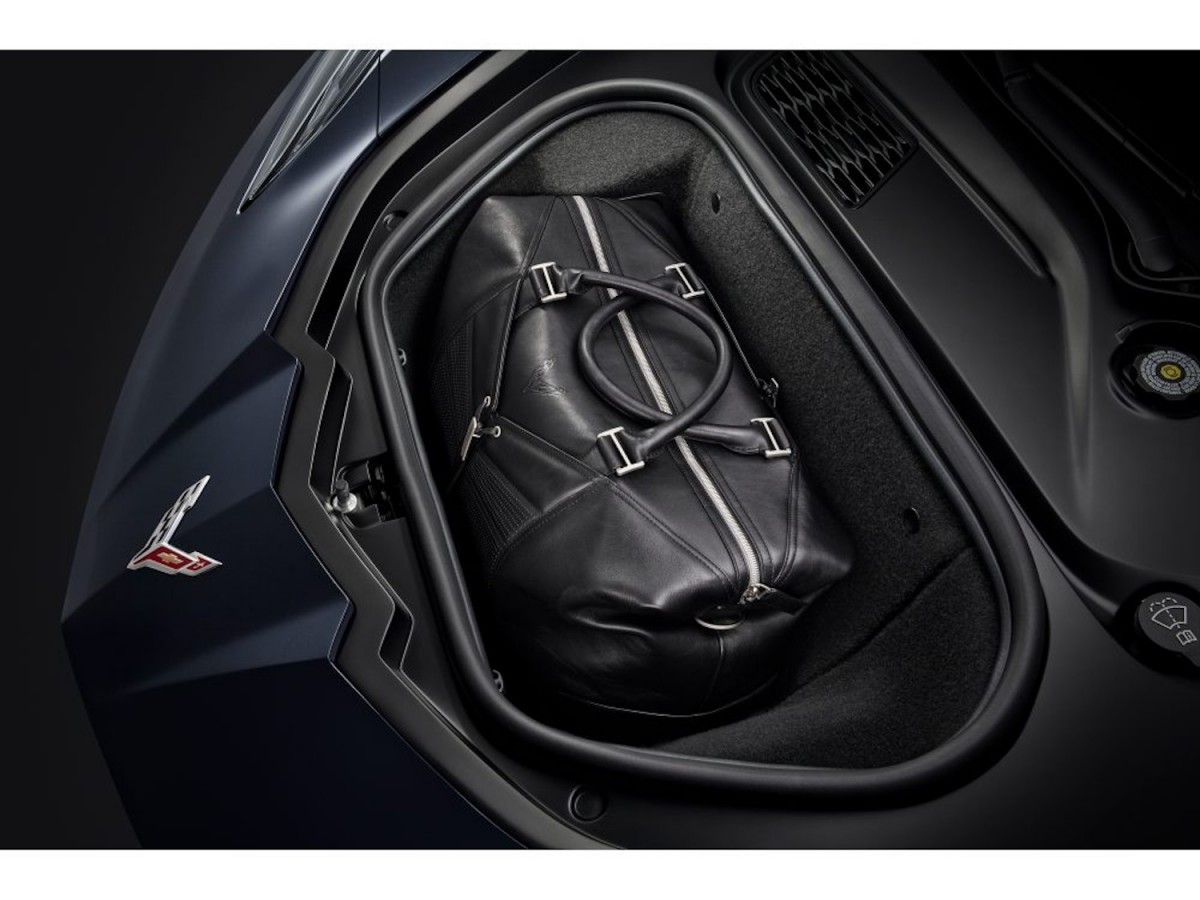 Chevrolet 2-Piece Premium Leather Travel Bags In Jet Black With