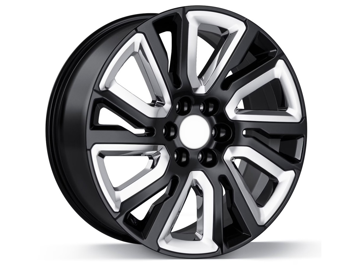 M29、44MAGNUM6inchALACK Genuine Chevrolet 22x9 Inch Aluminum 6-Split-Spoke Wheel In