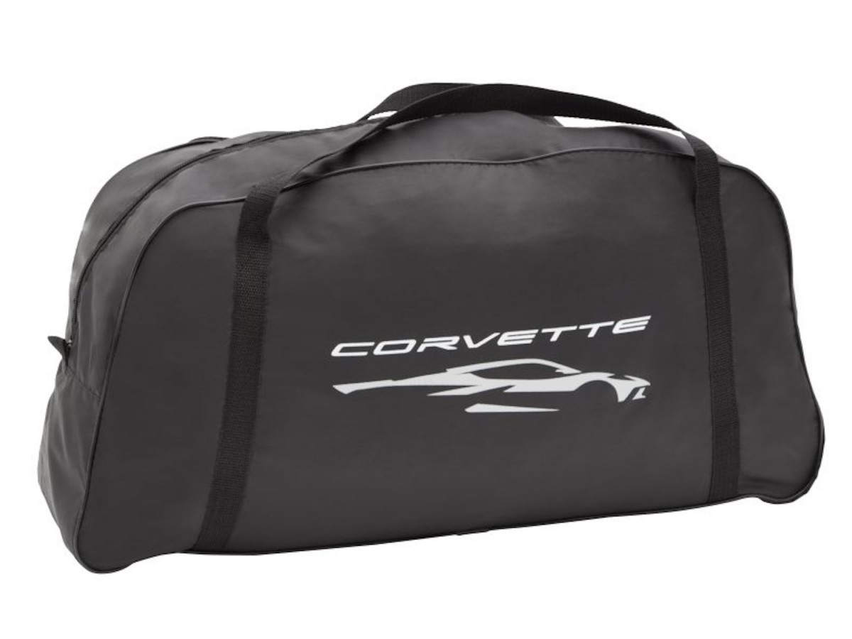シボレー　アメ車　コンチネンタルキット　カバー Chevrolet Premium Outdoor Car Cover In Gray With Stingray Logo And