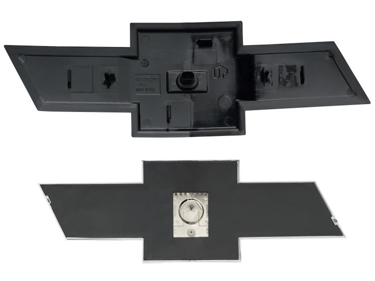 Chevrolet Black Bowtie Emblem Set With Front Illuminated And