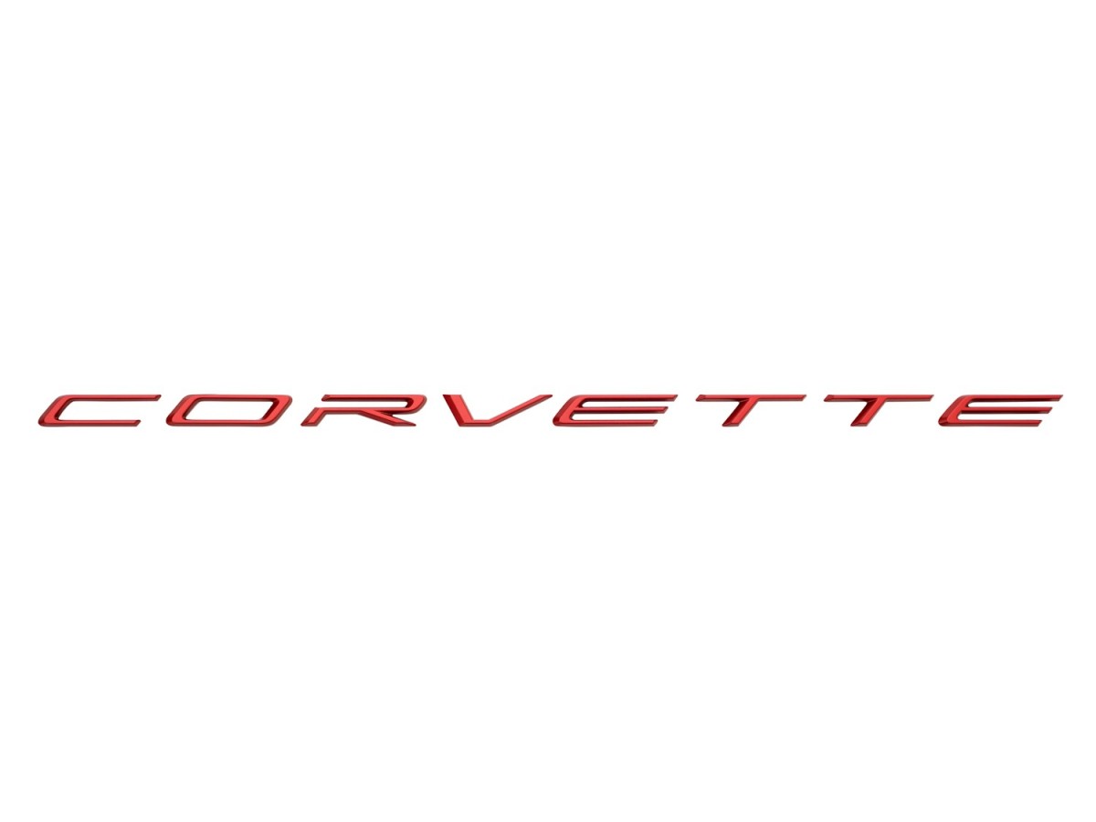 Chevrolet Corvette Script Rear Emblem In Edge Red For Z06