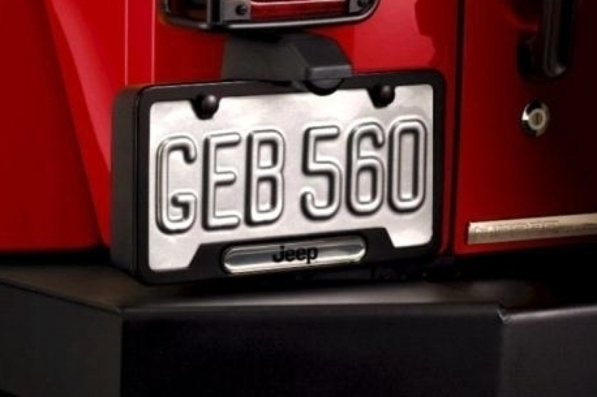 Genuine Jeep License Plate Frame Black W/ Jeep Logo 82213252AB